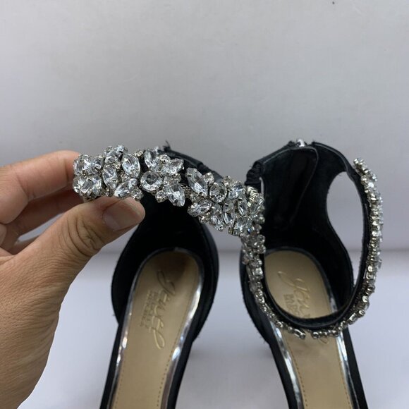 Jewel Badgley Mischka Women's Caroline Embellished black size 9.5 - Picture 3 of 9